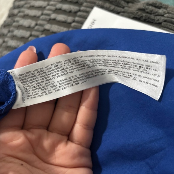 NWT MNG Women’s Linen Elegant Blue Jumpsuit with Belt - Picture 12 of 16